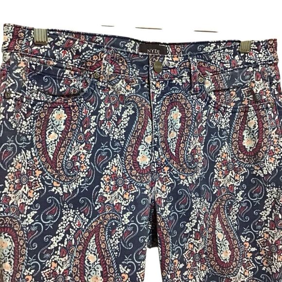 NYDJ for Chico’s Multicolor Paisley Skinny LiftXTuck Jeans 8 - Picture 2 of 7